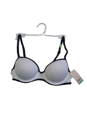 Candie's Padded Push-Up Bra, White + Black, 34A